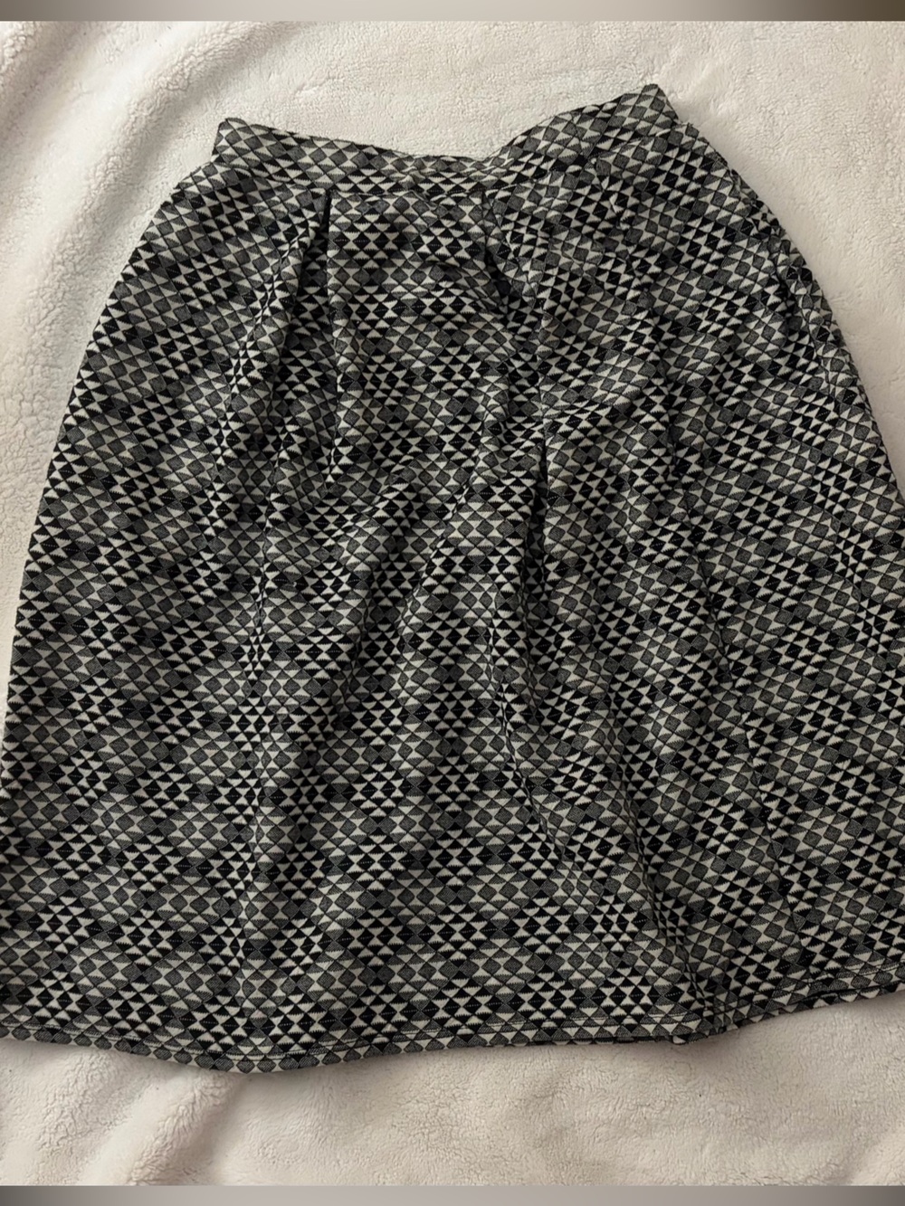 Joe Benbasset Black and White Geometric A-Line Skirt